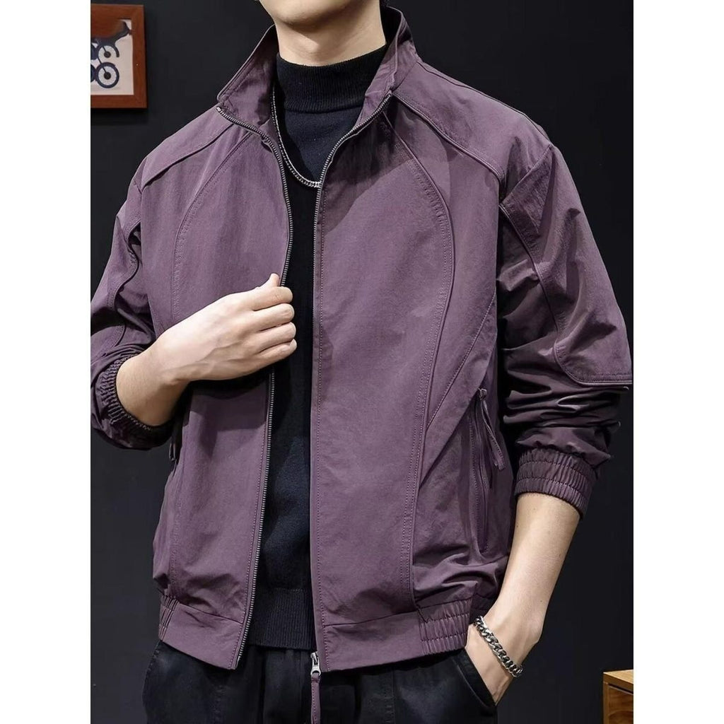 Style Stand Collar Men's Casual Windbreaker Jacket
