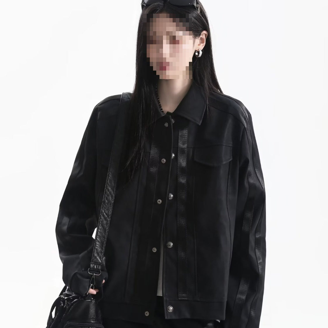 Retro Casual Solid Color Long Sleeve Lapel Loose Leather Jacket
