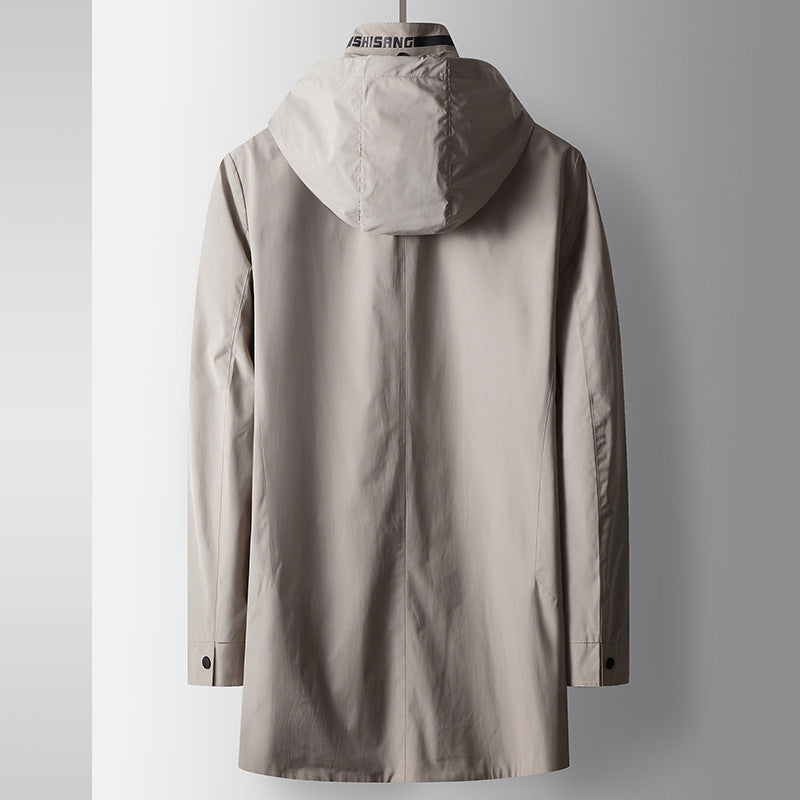 Men's Business Casual Lightweight Jacket with Detachable Hood