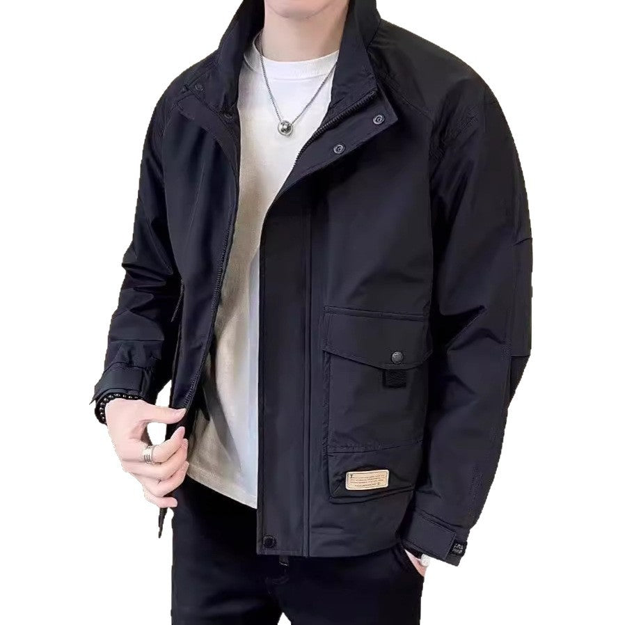 Men's Stand Collar Workwear Jacket  Casual Windbreaker