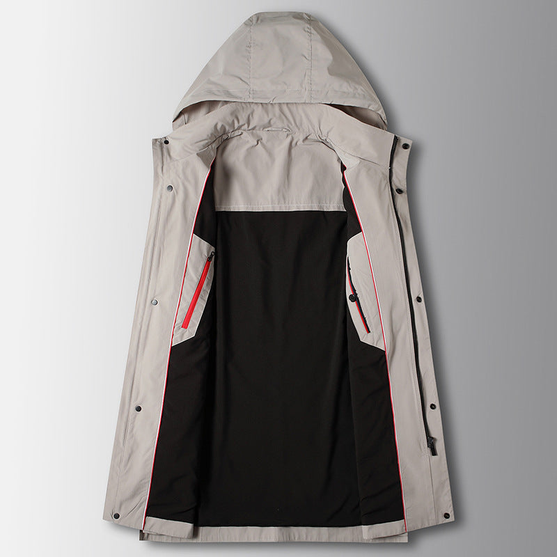 Men's Business Casual Lightweight Jacket with Detachable Hood