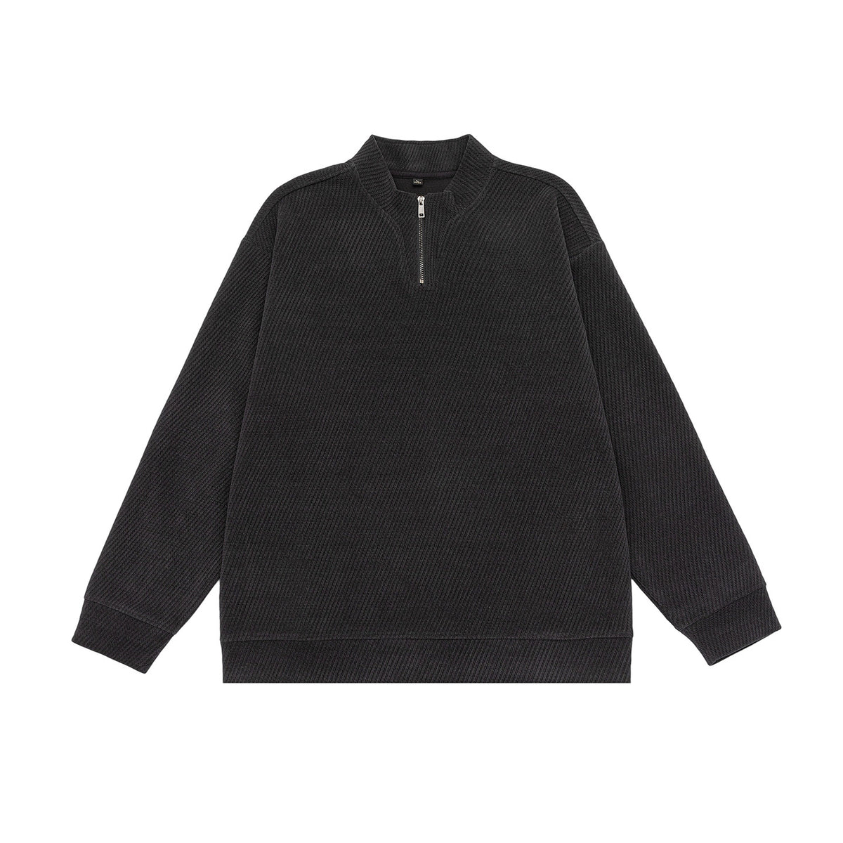 Men's Heavyweight Half Zip Sweatshirt Jacket Casual Stand Collar Solid Color Oversized Pullover
