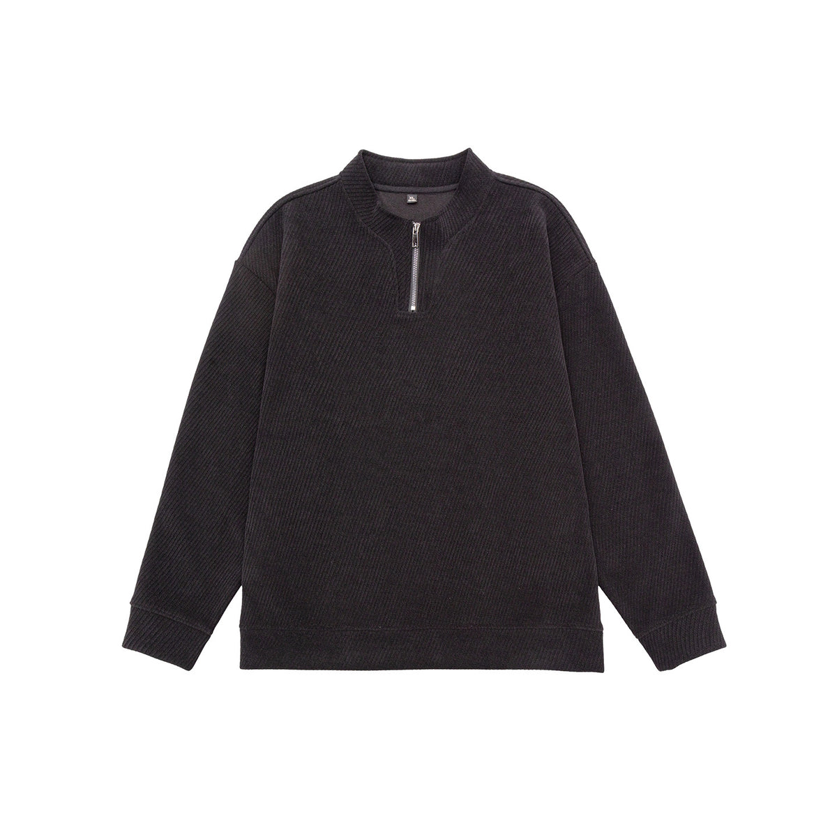 Men's Heavyweight Half Zip Sweatshirt Jacket Casual Stand Collar Solid Color Oversized Pullover