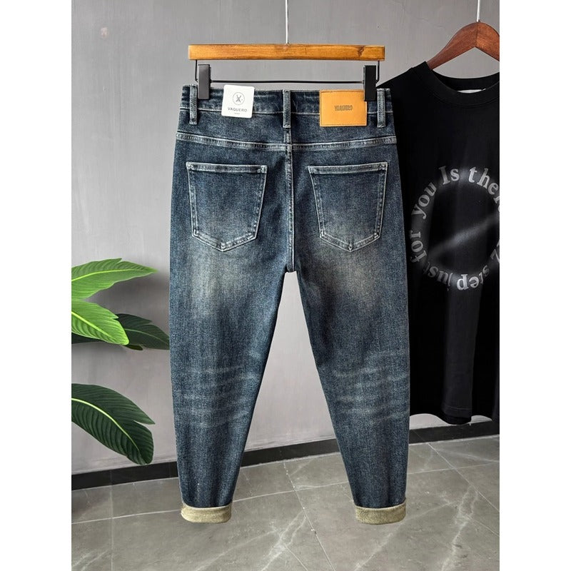 Style Splatter Ink Stretch Denim Slim Tapered Jeans