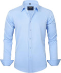 J.VER Men's Dress Shirts Solid Long Sleeve Stretch Wrinkle-Free Formal Shirt Business Casual Button Down Shirts