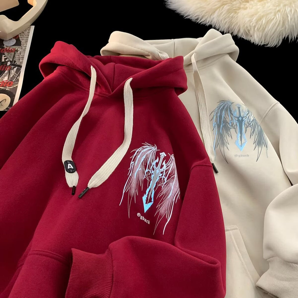 Casual Long Sleeve Fleece Lined Thickened Hoodie Jacket for Men Women, Unisex Couples Sweatshirt in Off-White Gray  Light Khaki
