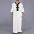 Men's clothing short sleeved embroidered V-neck loose men's robe