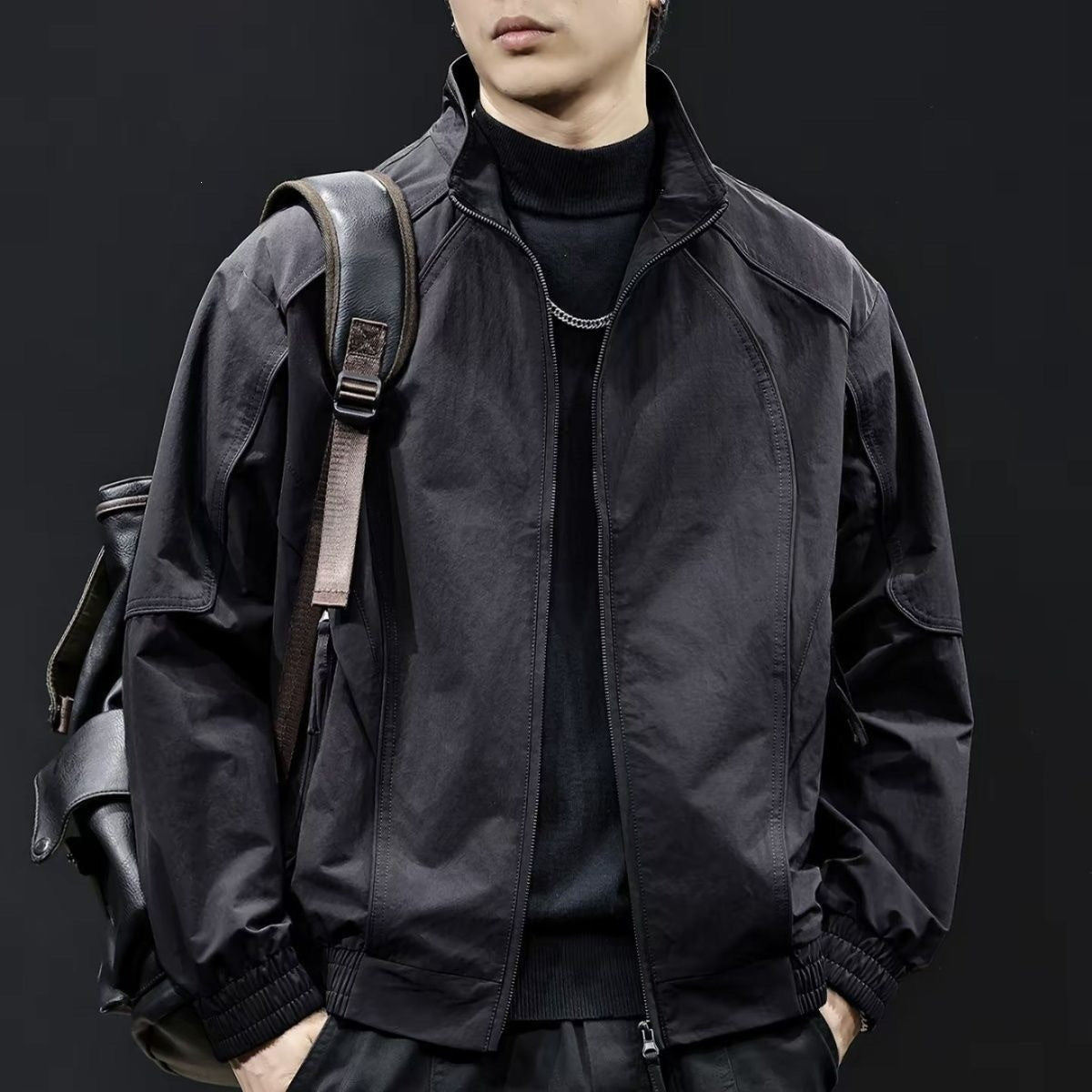 Style Stand Collar Men's Casual Windbreaker Jacket