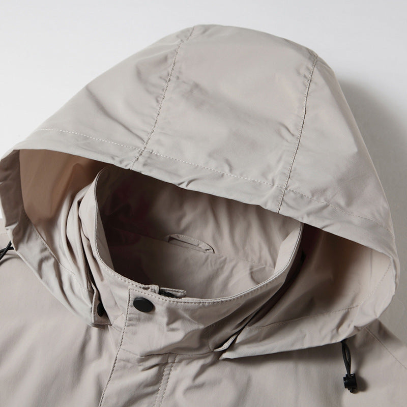 Men's Business Casual Lightweight Jacket with Detachable Hood