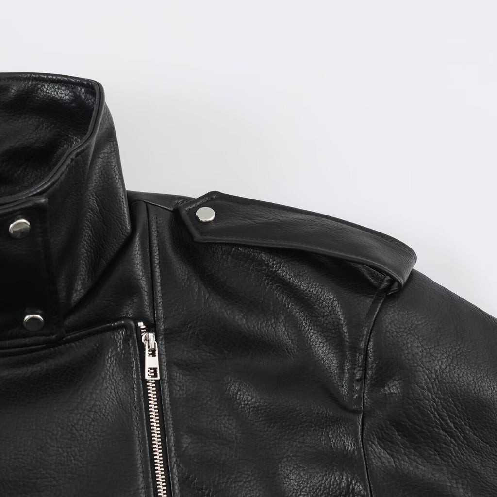 Long sleeved semi high neck jacket