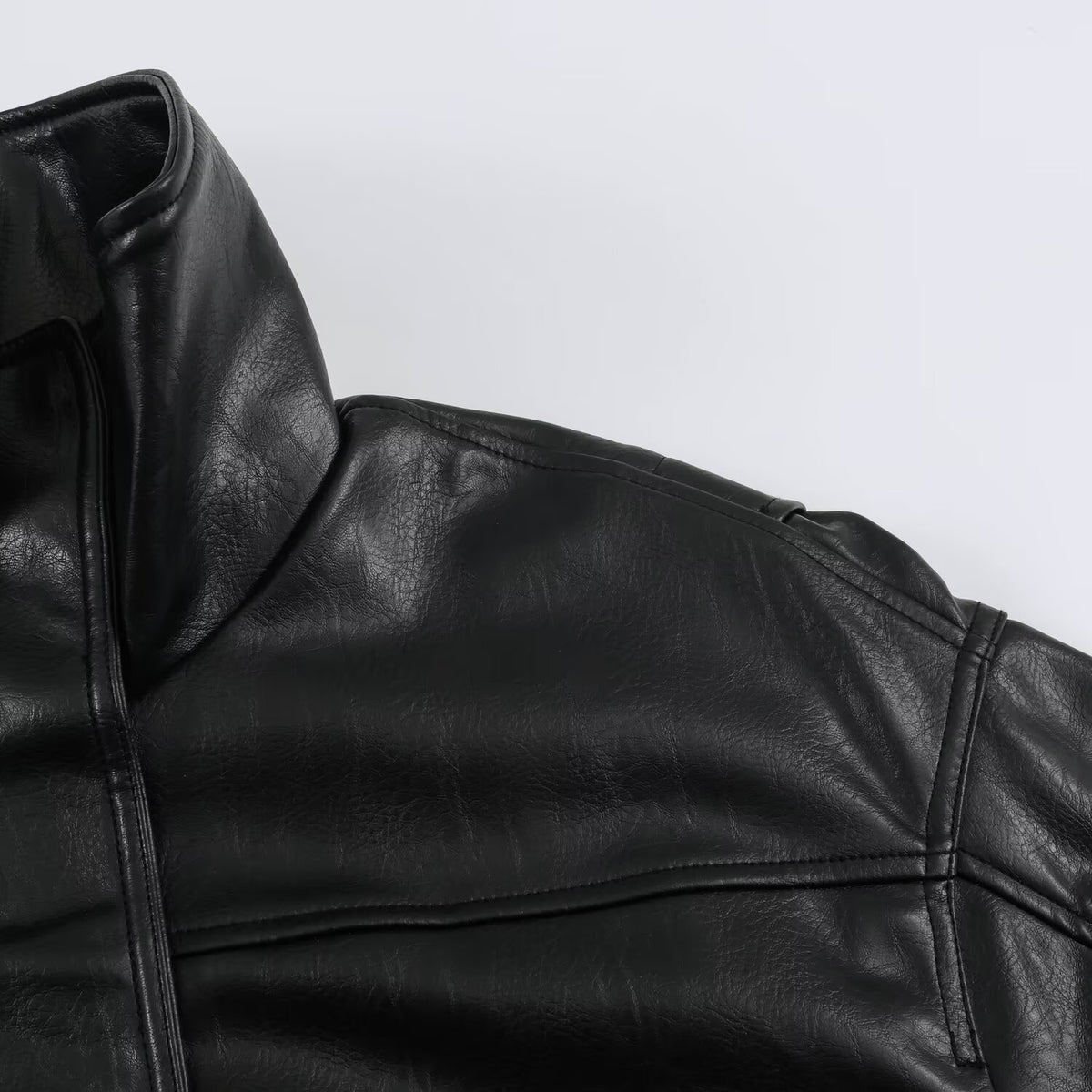 Half high collar zipper long sleeved jacket