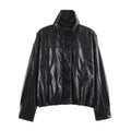 Half high collar zipper long sleeved jacket