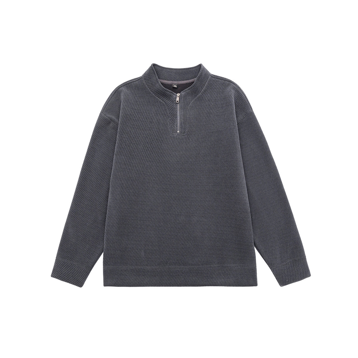Men's Heavyweight Half Zip Sweatshirt Jacket Casual Stand Collar Solid Color Oversized Pullover