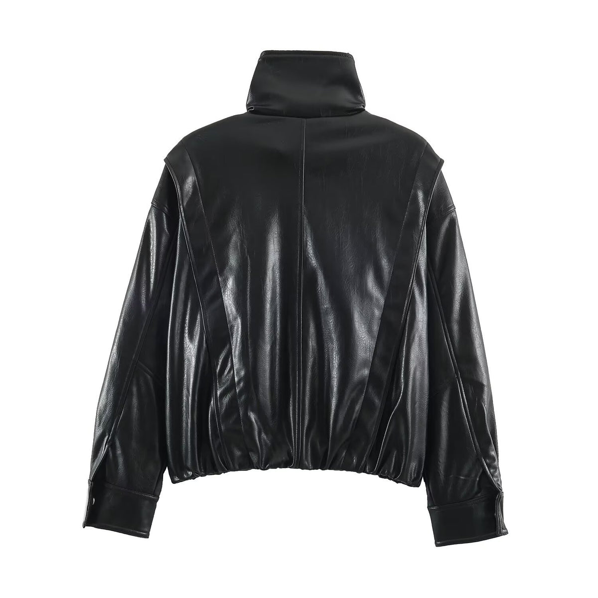 Half high collar zipper long sleeved jacket