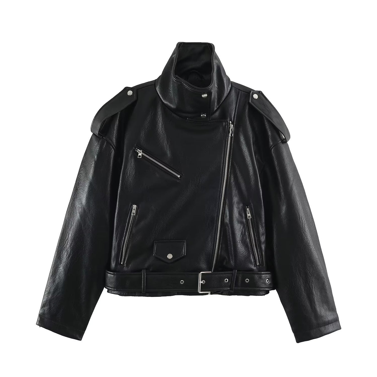 Long sleeved semi high neck jacket